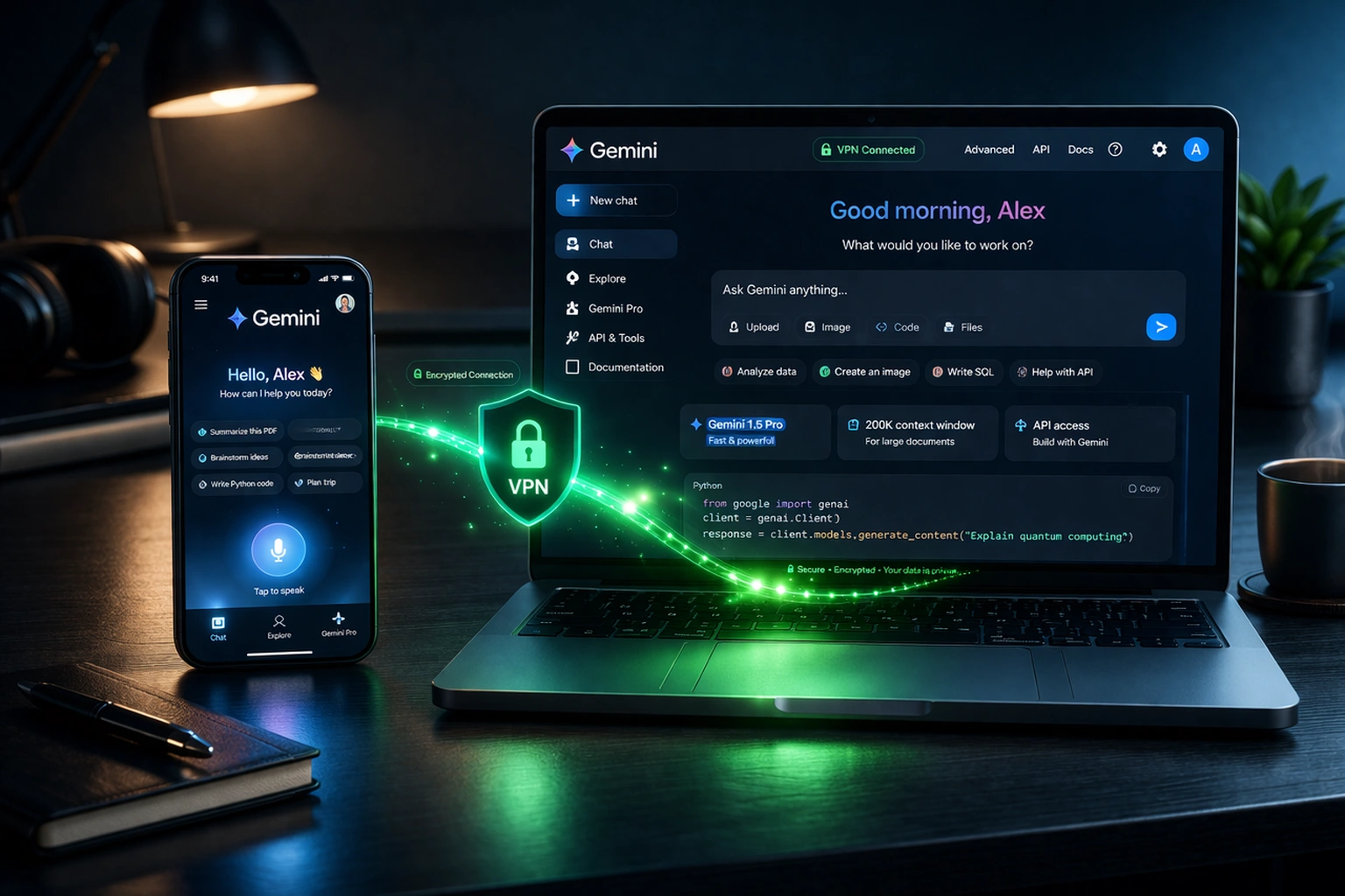 VPN для Gemini на смартфоне и ноутбуке