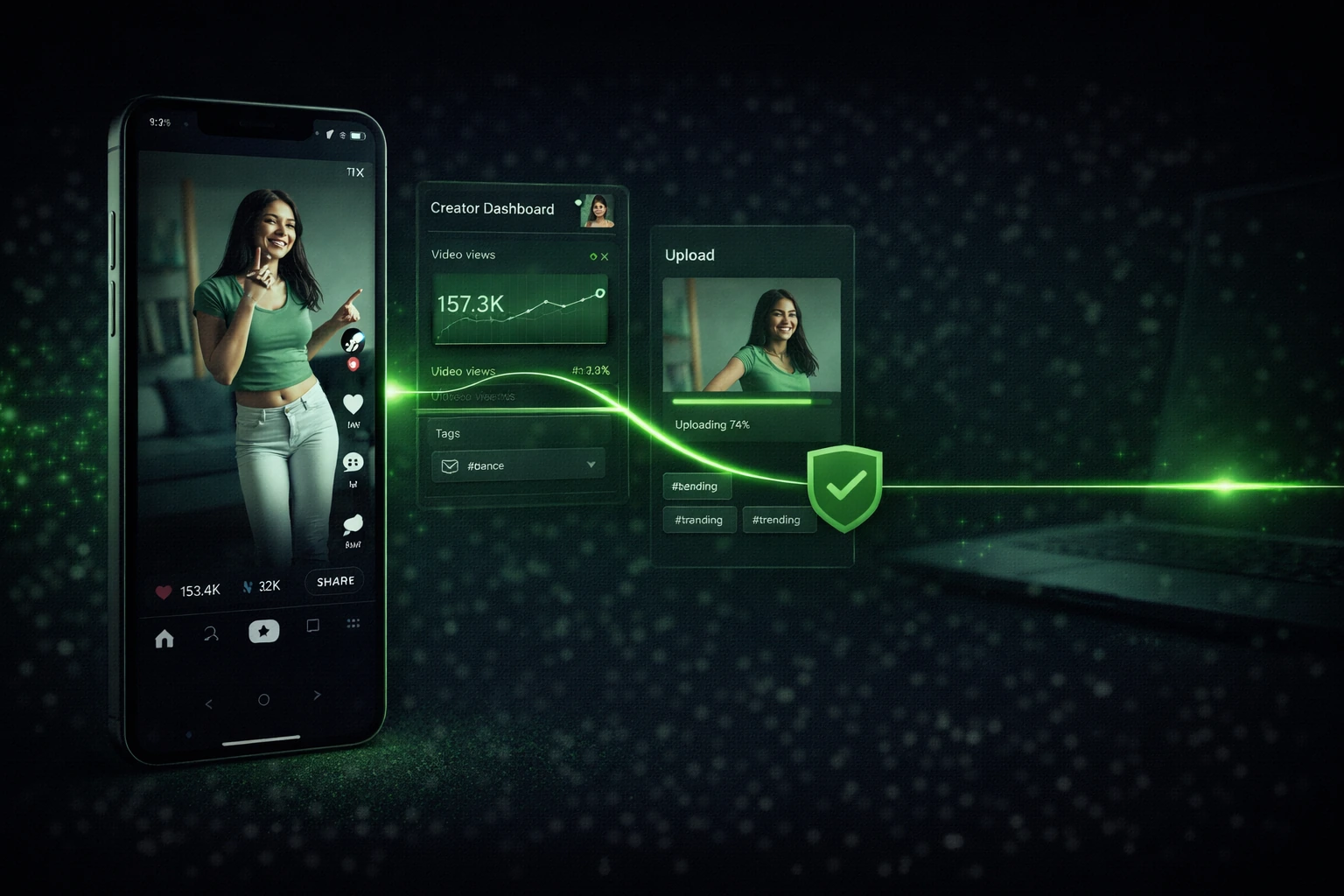 VPN для TikTok на телефоне и ноутбуке с проверкой ленты, поиска и загрузки видео